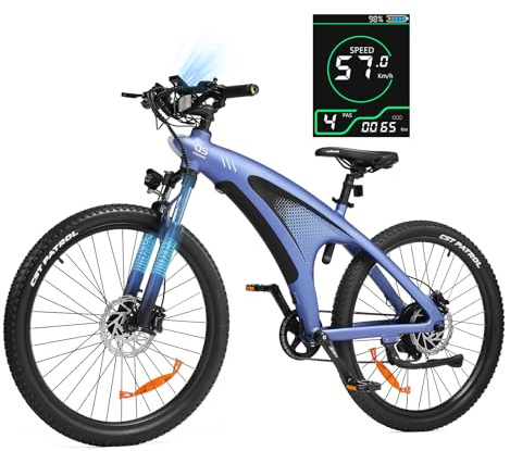 HX Q5 Bicicleta Electrica, Batería Desmontable de 48V 20Ah, Moto Electrica Adulto, Luz de ambiente, Alcance 50-200KM, Sistema de 7 Velocidades,LCD Pantalla Digital,Bici Electrica Frenos de Doble Disco