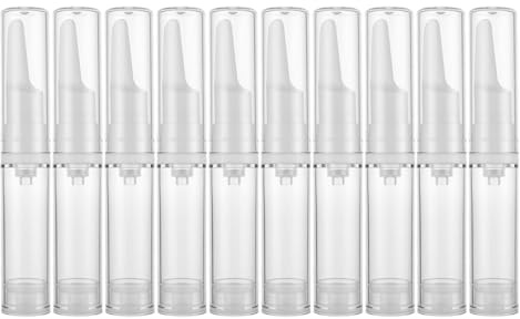 IMIKEYA Lot de 10 Bouteilles sans Air 5ml en Plastique pour Contour des Yeux, Cosmétique Sécurisé pour Voyage et Stockage Propre