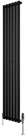 Radiateur à Colonnes Ovales & Vannes 1 Panneau 1800 x 360 mm en Acier Carbone Blanc Chauffage Centrale Moderne Horizontale Monté Sur Mur Cuisine [Brosse de Nettoyage & Supports INCLUSES]
