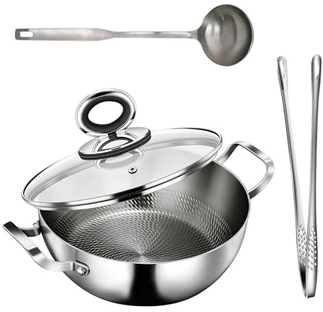 Schmorpfanne Hoher Rand, Titan Schmortopf,Titanium Pro Pfanne mit Deckel,Titan Antihaft Beschichtet mit Doppelgriff,Bräter mit Hohem Rand,Servierpfanne geschmackserhaltend, Backofenfest (30cm)