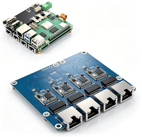 VBESTLIFE Scheda di Espansione PCIe a 4 Porte Ethernet 2.5G, Plug and Play con Chipset Realtek RTL8156, per Dispositivi 5.