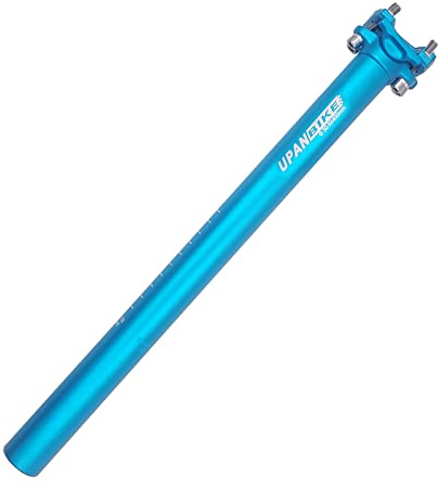 UPANCYKE Aluminium 27,2/30,9/31,6 mm x 400 mm sadelstolpe, extra lång cykelsadelstolpe för mountainbike, hållbar, justerbar, färg: Blå Φ30,9 mm