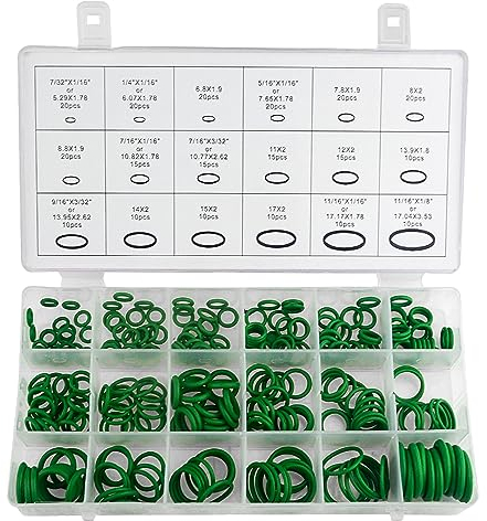 BGTXINGI Dichtungsset für Dichtungsringe aus Gummi, Dichtung, Silikon, 18 Größen, 270 Stück