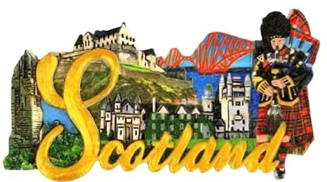 Schottischer Kühlschrankmagnet, Schottland-Wort Highland Piper Edinburgh Castle Souvenir Collage, Montage
