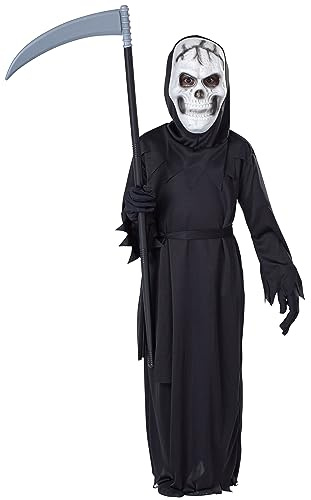 Dress Up America Unisex-Kinder Sensenmann-Kostüm für Rollenspiele – Halloween-Reaper-Kostüm-Set für Herren – Todeskostüm für Erwachsene