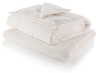 Minky Luxury Weighted Blanket for Adults. Heavy Thick Blanket with Removable and Washable Cover, Soft Throw for Stress and Sleep, Quilt Design, Quality Glass Beads, 5kg, Single 90cm x 190cm (Cream)