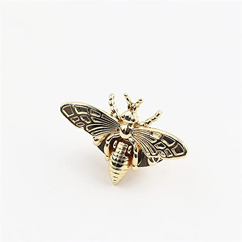 Turn Lock, Creativo Bee Shape Cierre de Clip Hebillas para Bolso y Mochila - Negro, Dorado claro, 4.8 x 3.3 cm