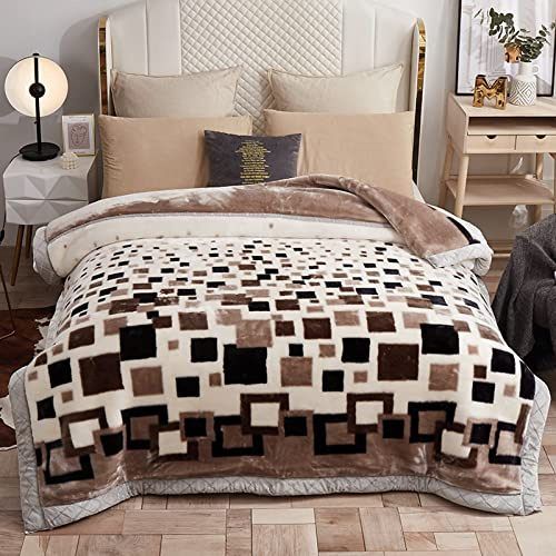 LGYKUMEG Gewichtete Koreanischen Nerzdecke,Fleecedecke, Plüschsamt, King-Size-Größe 180 x 220cm, zweilagig, wendbar, seidig weich, Knitter- und lichtbeständig, warme Decke,3kg
