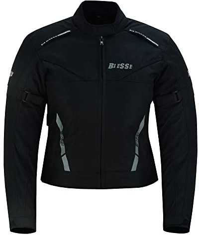 BI ESSE Chaqueta de tela para moto o scooter, de viaje, desenfundable, ventilada (mujer), Negro , M