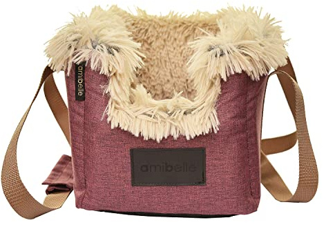BOUTIQUE ZOO Hunde Armlehn Auto | Universal Autositz Waschbar Abriebfest, Autositz Hund für Mittelkonsol, Vordersitz, Beifahrersitz, Rückbank | Hundetasche, für Kleine Hunde | Farbe: Rotwein