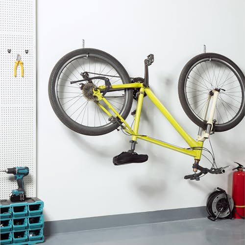 Navaris Set 8 Ganci Parete Garage a Forma di J - Gancio Bici Muro - Porta Biciclette Sospesi- Appendi Bici Sci Soffitto - Portabici da Appendere - 15 x 11 x 3 cm - Max 15 kg
