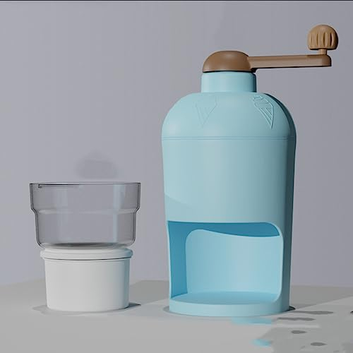 Eiscrusher-Maschine für den Heimgebrauch, Handkurbel-Eisrasiermaschine, Slushie-Maker mit Eisform, rasierte Eismaschine für Schneekegel, Cocktails, schnelles und einfaches Schneiden von Eis blue