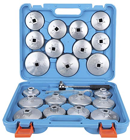 NDNCZDHC Ölfilterschlüssel-Set, Ölfilter-Entfernungswerkzeug, 23-teiliges Ölfilterschlüssel-Entfernungs-Steckschlüssel-Adapter-Entferner-Werkzeug-Set Mit Schraubenschlüssel
