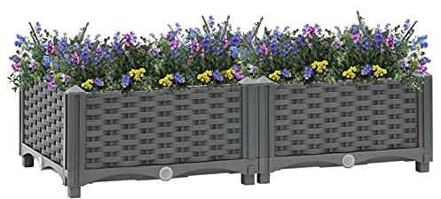 ARKEM Hochbeet 80x40x23 cm Polypropylen Hochteich Zaun Sichtschutz Hochteich