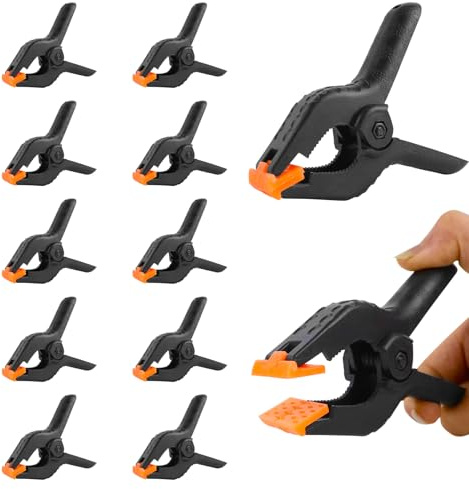 AUMAYCO 10 Pcs 4.5 Inch Plastic Heavy Duty Spring Clamps for Woodwork, Craft, DIY Projects, Photo Studios