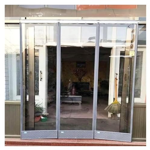 WXQTM Transparenter Glatter PVC-Streifenvorhang Magnetischer Türstreifen Leicht zu Montieren Trennvorhang für Pergolen Balkone Freien, Maßgeschneidert (35x220cm)