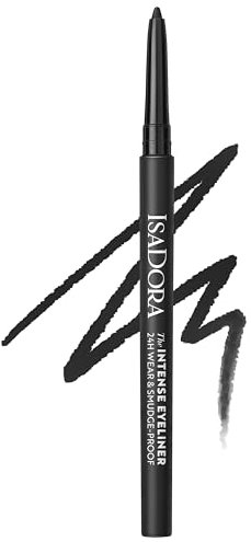 IsaDora Kajal Impermeabile, Nero, Intenso, 24H, Senza Sbavature, Penna Kajal, Ideale per Smokey Eyes