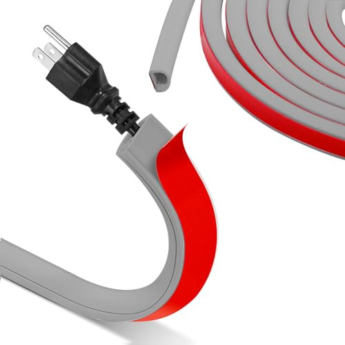 3M Mini conduit auto-adhésif pour câbles flexible semi-circulaire Gris pour la protection des câbles d'extérieur résistant aux intempéries pour cacher 1 câble