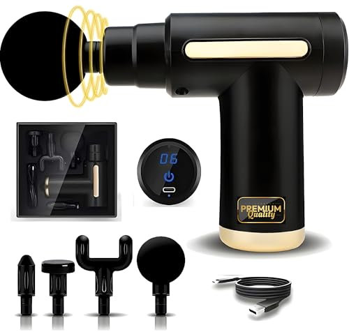 Powerful Mini Massage Gun Deep Tissue, Muscle Percussion Massager with 6 Speeds for Pain Relief Recovery, Portable Massager for Muscle Tension Shoulder Back Body Neck Arm Legs Relaxation