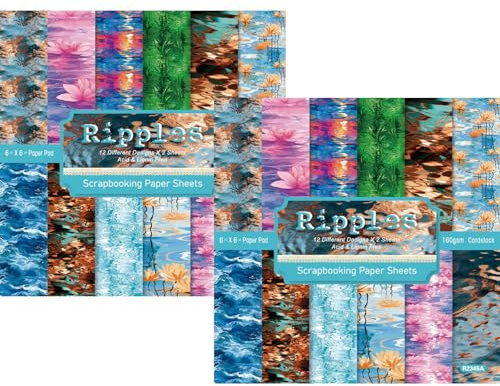 ZAKHSE Motivpapier zum Basteln, 48 Blatt Liebe Herz Designpapier, 15,2x15,2cm Einseitig Bedruckt Scrapbook Papier, 12 Designs, 160gsm Gemustertes Bastelpapier für Valentinstag Kartenherstellung
