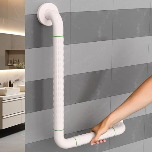 OTOmitra Maniglie per anziani, in acciaio inox, 45 x 30 cm, antiscivolo, per vasca da bagno, montaggio a parete, per WC, scale, bagno