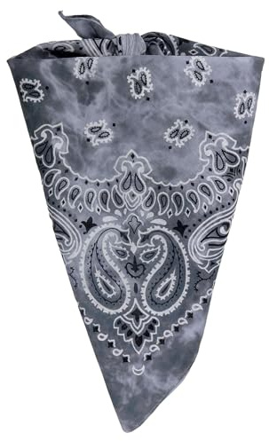 Freak Scene Bandana duk Paisley grå gradient fyrkantig huvudduk, GRÅ, 54x54 cm