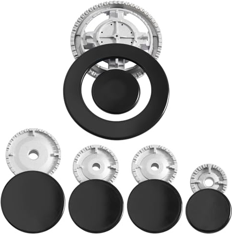 10PCS Oven Gas Hob Covers, Cooker Hat Set, Oven Cooker Hob Gas Burner Cap, Gas Hob Burner Flame Cap Lid Kit, 55mm 75mm 100mm 130mm for Most SABAF Gas Stove Burners