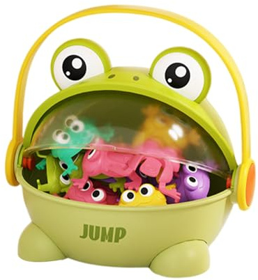 Grenouille Jouet Éducatif à Ressort - Mini Grenouille Sauterine pour, Grenouille Sautant en Pressant avec Les Doigts | Puzzle de Grenouille Interactive pour Apprentissage Sensoriel, Jeux
