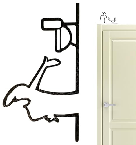 Porte de toilettes abstraite en métal, panneau mural à suspendre, panneau décoratif d'intérieur, 15,2 x 8,2 cm pour café, magasin, maison, chambre, appartement, cuisine, salle de bain