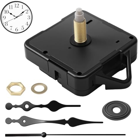 Paicreate Mécanisme Horloge Murale à Quartz Silencieux Mécanisme Horloge Pile avec Aiguille Horloge Remplacement pour Réparation DIY Compatible Cadrans 3-8 mm Moteur Horloge à Pile