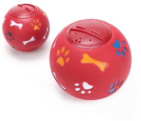 YARNOW Pelota Dispensadora de Comida para Perros de TPR Agujeros para Agua, Juguete Interactivo Rojo para Mascotas, Adecuado para Entrenamiento y Alimentación Lenta