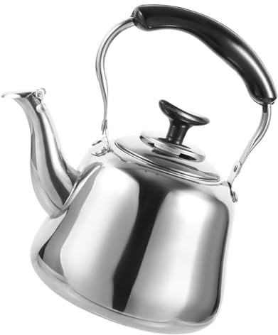 Hervidor de Agua Silbante de Acero Inoxidable, Plata | Filtro Integrado, Aviso Musical al Hervir, Compatible con Cocina de Inducción y Calentamiento de Té