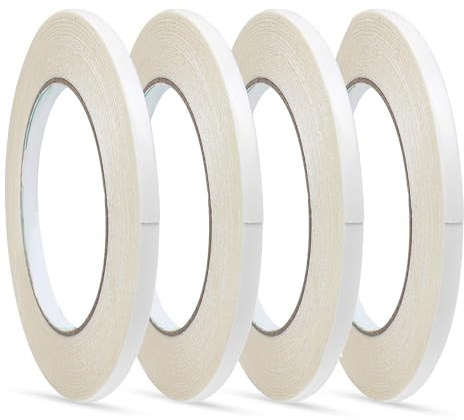 4 Rolls 6mm Double Sided Tape Adhensive Sticky Tape for Craft, 180m Total | Thin Double-Sided Tapes for Diy Craft, Photos, And Wallpaper, 6mm x 30m Each