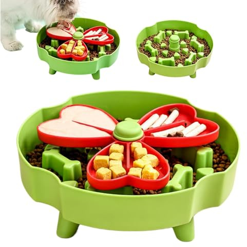 Hund Slow Feeder | Blommor halkskydd pussel husdjurstillbehör – söt hund-anti-sling-skål | För , kattungar, valpar, medelstora och raser, , resor, camping,