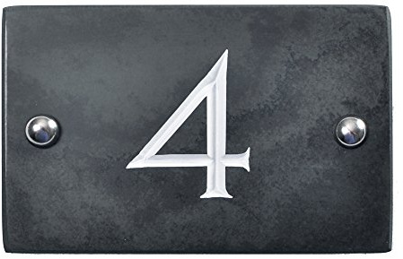 Numéro de maison sur ardoise, Gris anthracite (noir)., 14 x 10 x 1cm