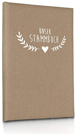 Hochzeitideal – Stammbuch der Familie Boho Nr. 99-21,0 cm x 15,0 cm - Buchbinderleinen Stammbuch Hochzeit - Familienbuch Standesamt mit 6-Fach Ringmechanik für Urkunden mit Behördenlochung