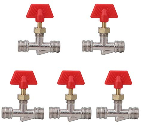 5Pcs Valve Compresseur D'air Robinet À Aiguille 1/4in Float Ball Valve Structure Pièces De Rechange Compresseur D'air Tuyau À Air Soupapes de Sécurité en Laiton pour Salle de Bain Toilettes Cuisine