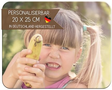 CreaDesign, Frühstücksbrettchen mit Foto selbst gestalten , Schneidebrett aus Kunststoff mit eigenem Motiv personalisieren, Antirutsch-Noppen, 20 x 25 cm