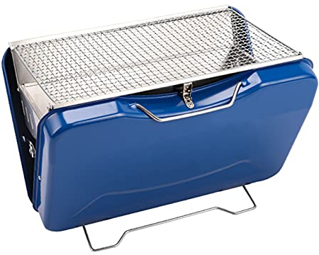 LTLWSH Barbacoa de carbón Parrilla Carro Carbón Portátil Plegable BBQ Smoker para barbacoas en el jardín, terrazas, de Camping, en Festivales, Picnic o Fiestas,Azul