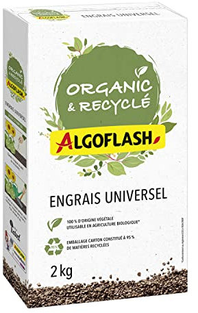 ALGOFLASH Organic & Recyclé Engrais Granulés Universel 2 kg, 100% d'Origine Végétale, UAB, AUNIRECY2
