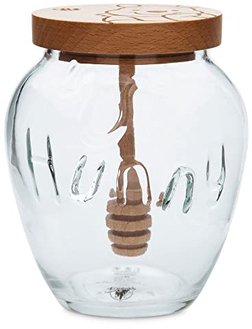 Disney Winnie the Pooh Glass Honey Jar