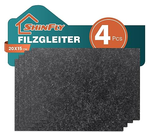shinfly Feltrini Adesivi per Mobili Sedie, 4 Pezzi Sottosedie Feltro Adesivo, 5 mm di Spessore Feltrini per Sedie Rotondi Quadrati Tavoli