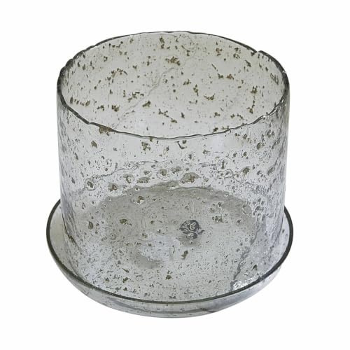 Loberon Windlicht Soeren, klar | mundgeblasen, reizvolle Struktur, fein eingearbeitete Farb-Elemente, individuell dekorierbar, Wohn-Accessoire, Glas