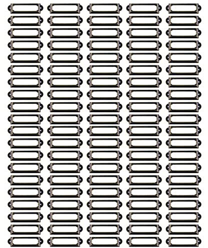 DD-life 100 Stück Kartenhalter, Schubladenhalter, Etikettenhalter, Etikettenhalter, Kartenhalter, moderne Etikettenhalter (Messing)