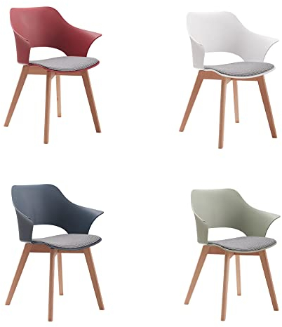 GrandCA HOME 4er-Set Nordischen Küchenstühlen, Esszimmerstuhl mit Massivholzbeinen, Gepolsterte Stühle für Schlafzimmer, Wohnzimmer, Küche, Mischen