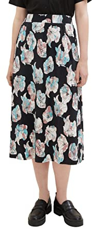 TOM TAILOR Gonna Plissettata con Motivo, 32413-tie Dye Flower Design, 44 Donna