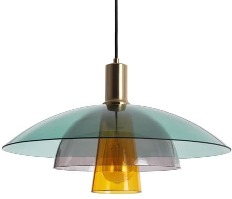 LEDKIA Pendelleuchte aus Glas Dolly Mehrfarbig | Vintage Design | E27 Fassung | Vielseitige Beleuchtung für Wohnzimmer, Küche & Schlafzimmer