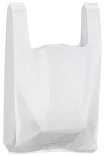 500 Sacs Bretelles Réutilisables 26x12x45 cm en plastique blanc 50 microns