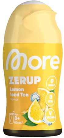 MORE Zerup, Zero Calorie Syrup with Real Fruit Extracts, Lemon Iced Tea | 65 ml (up to 8 l Softdrink) - Zero Added Sugars