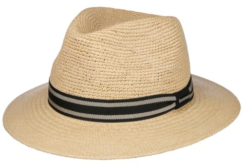 Stetson Crochet Traveller Panamahut Naturfarbener Eleganter Strohhut mit UV-Schutz Made in Ecuador Unisex Frühjahr Sommer Natur S (54-55 cm)